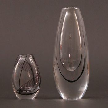 Pair Of Kosta Boda Glass Vases Orrefors Bud Vase 06 04 04 Sold