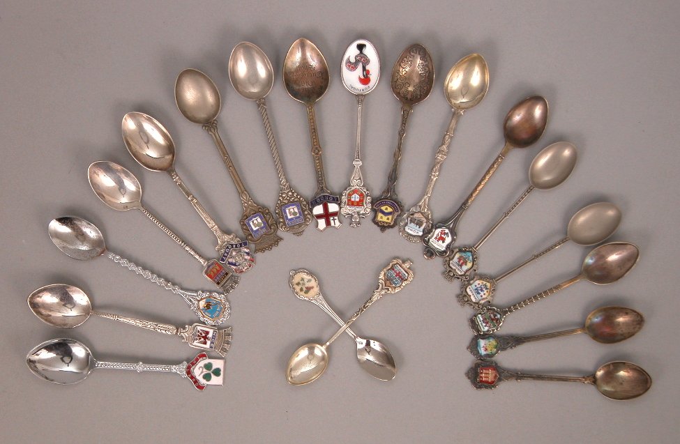 Collection of Enameled Souvenir Spoons, 11.18.04, Sold 109.25