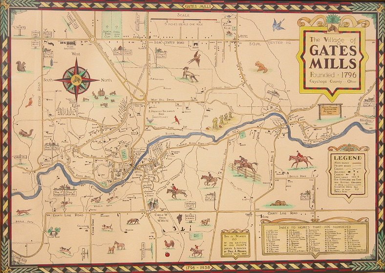 Map of Gates Mills, C. 1938, 09.18.04, Sold 575