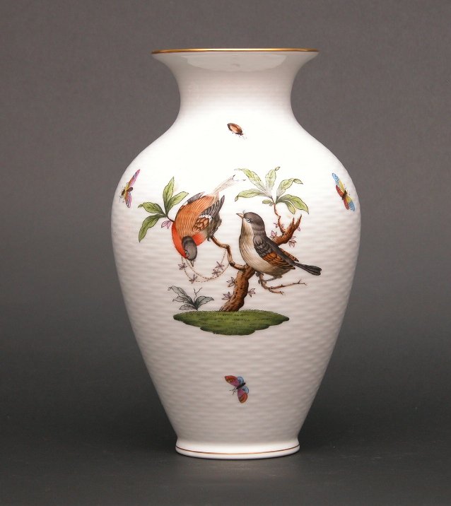 Herend Rothschild Bird Hand-Painted Vase , 09.17.04, Sold: $264.5