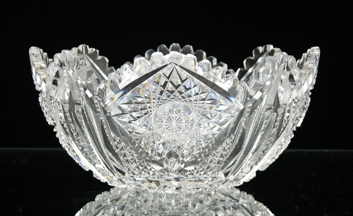 Brilliant Cut Crystal Bowl American Circa 1890 06 04 05 Sold 138