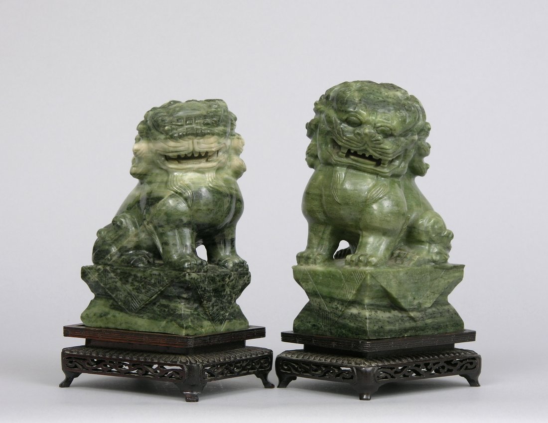 jade foo dog statues