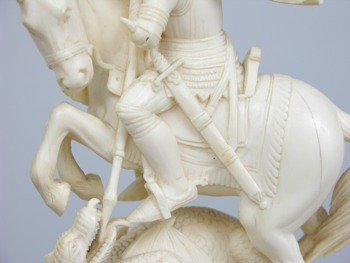 Ivory Carving of St. George & The Dragon, German, circa 18th/17th Century