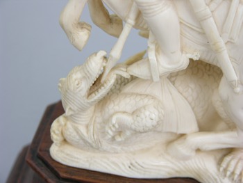 Ivory Carving of St. George & The Dragon, German, circa 18th/17th Century