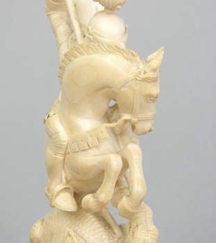 Ivory Carving of St. George & The Dragon, German, circa 18th/17th Century