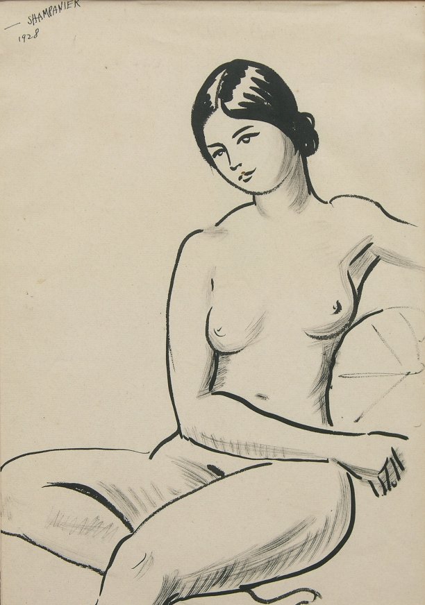 Studies of a seated nude