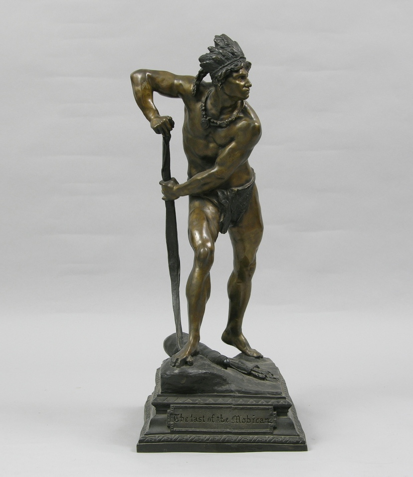 "Last Of The Mohicans" Antique Sculpture by N. Plaza, ca ...