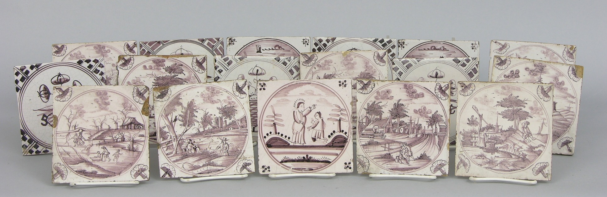 Antique Hand Painted Glazed Ceramic Tiles, 05.20.06, Sold 805