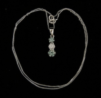 A Ladies' White and Blue Diamond Necklace , 11.17.06