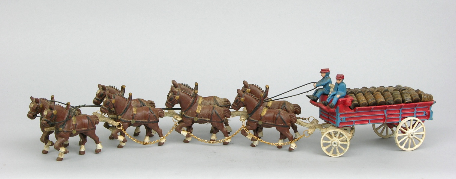 vintage cast iron horse and buggy toy