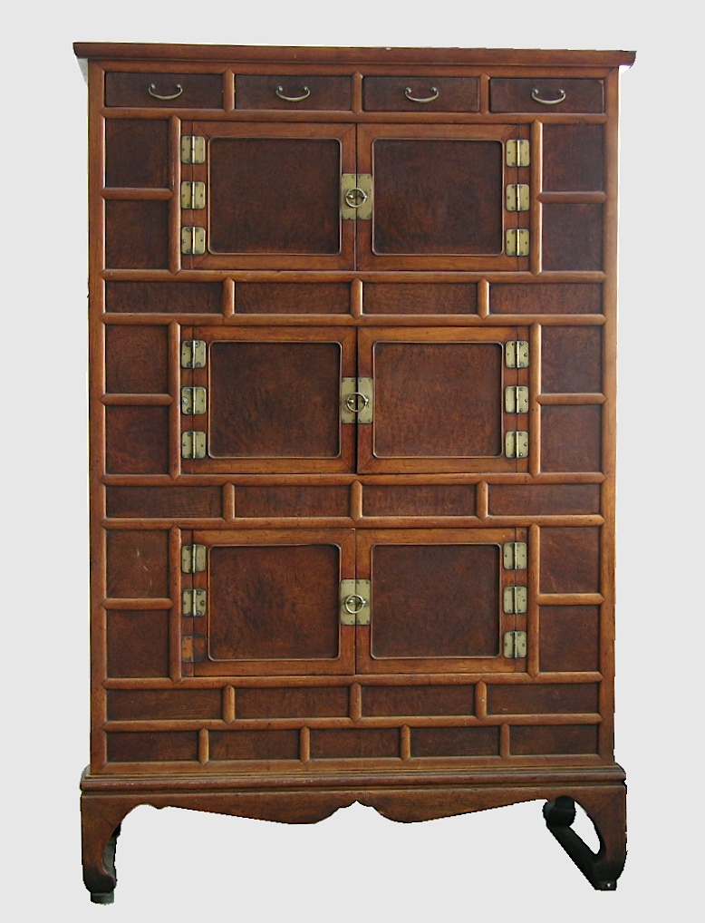 A 19th Century Korean Burlwood Cabinet 03 02 07 A 19th Century Korean Burlwood Cabinet