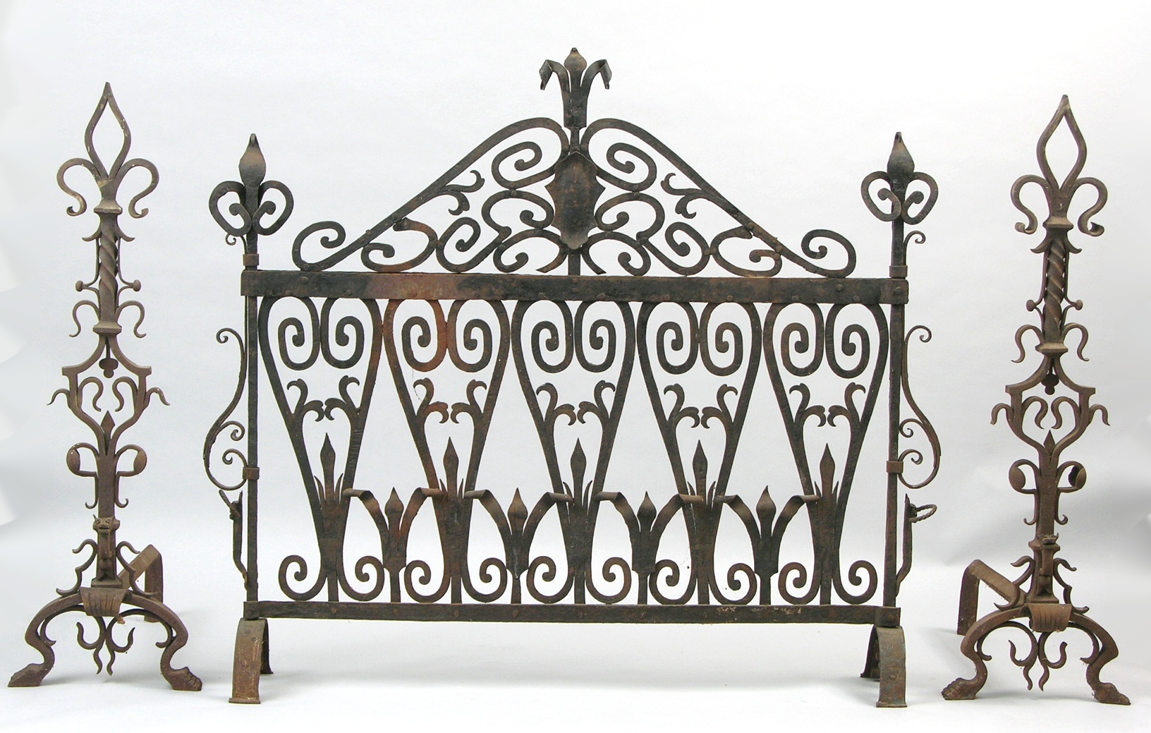 An Exquisite Wrought Iron Fireplace Set, 09.22.07, Sold 2903.75