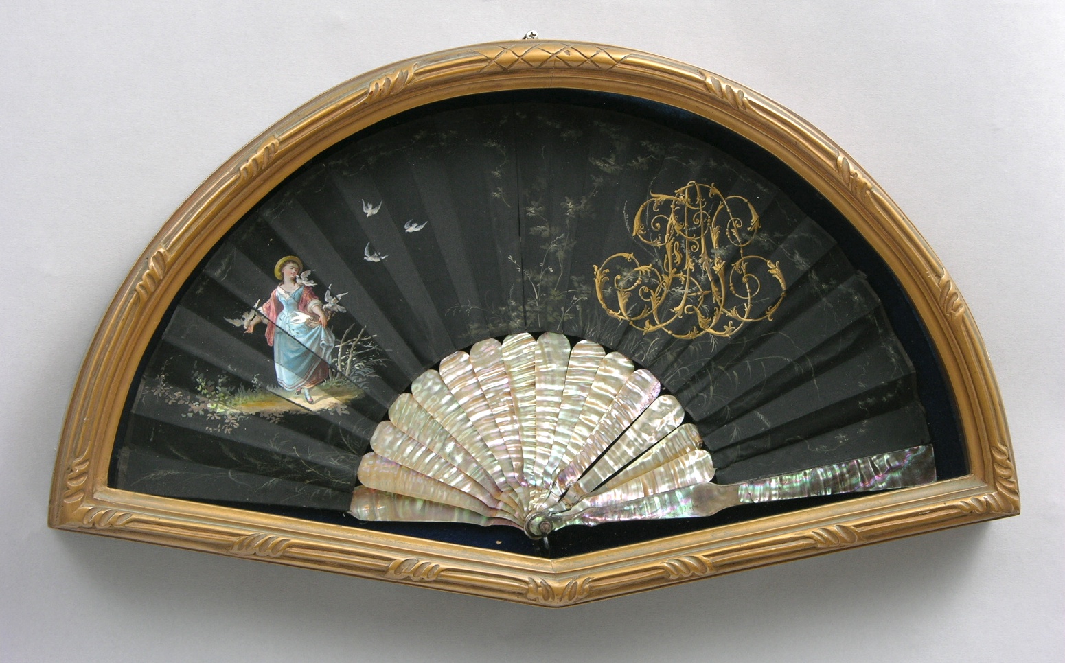 A Beautiful Antique Ladies' Fan in a Fan Shadowbox Frame, 09.22.07