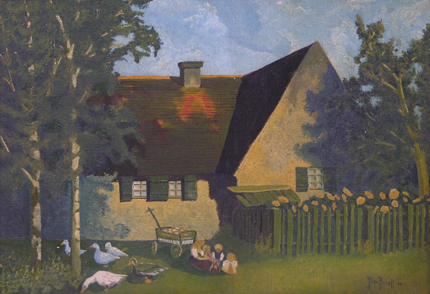 A Naive Painting Signed "Perc Axtell", Dated 1924, 09.20.07, Sold 69