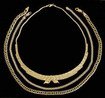 A Lot of Three 14k Gold Chains , 11.21.08, Sold: $603.75