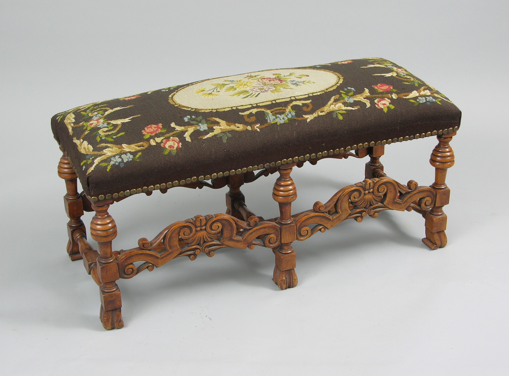An Antique Needlepoint/Pettipoint Bench, 11.22.08, Sold: $264.5