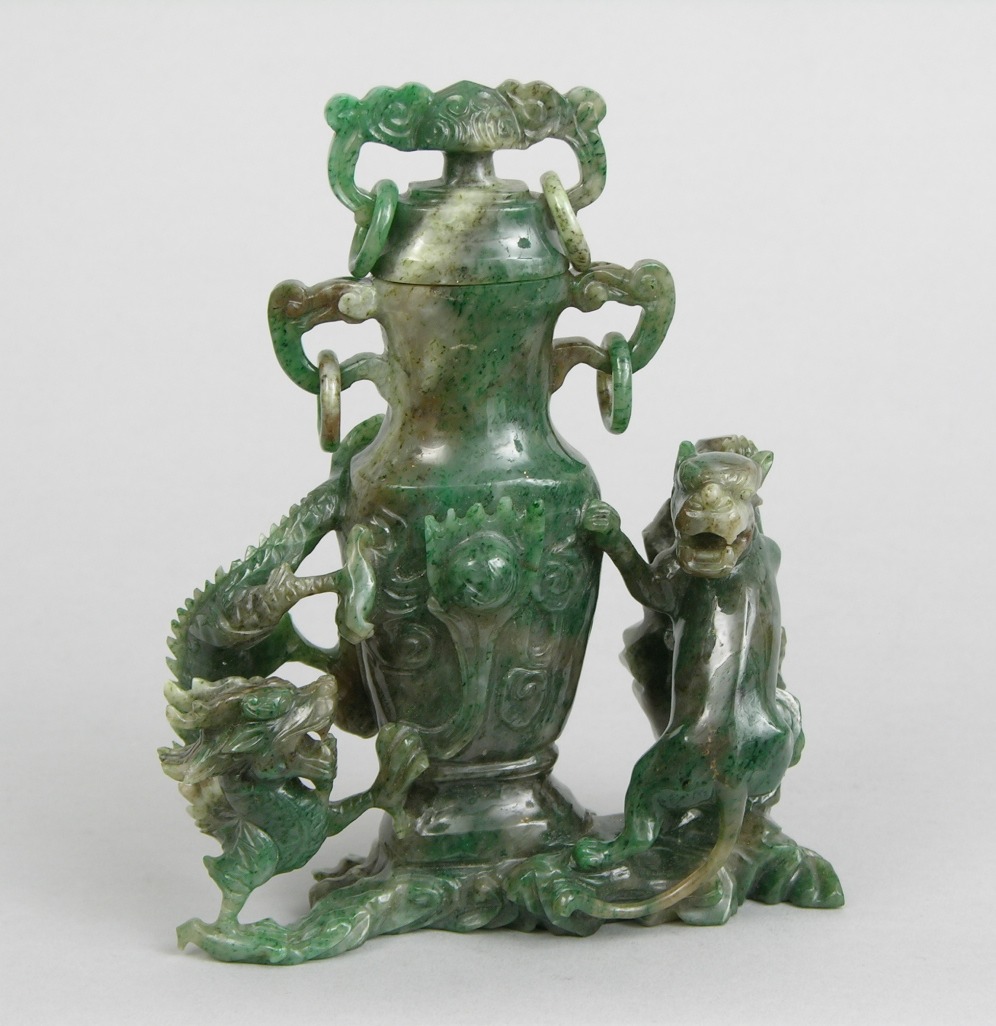 A Carved Jade Vessel with Dragon and Tiger, Chinese , 11.22.08, Sold ...