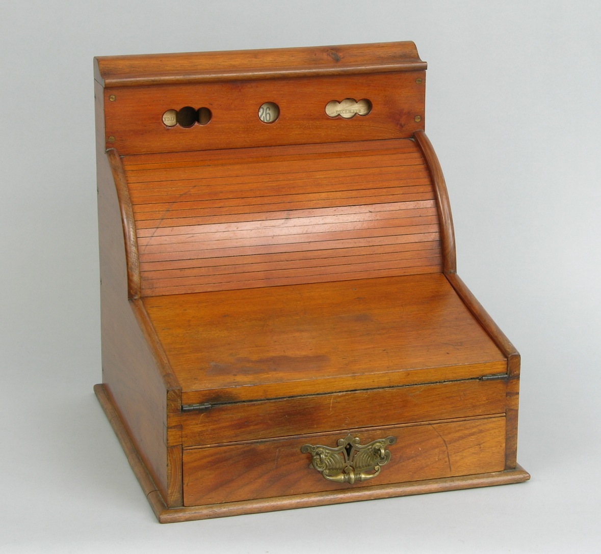 A PatentAction Roll Top Miniature Writing Desk, 09.11.08, Sold 264.5