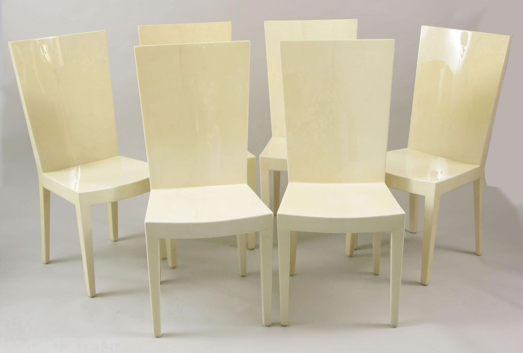A Set Of Parchment Lacquered Dining Chairs In The Style Karl A Set Of Parchment Lacquered Dining Chairs In The Style Karl Springer
