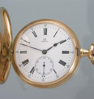 Omega 14k Gold Pocket Watch, Dated 1900 