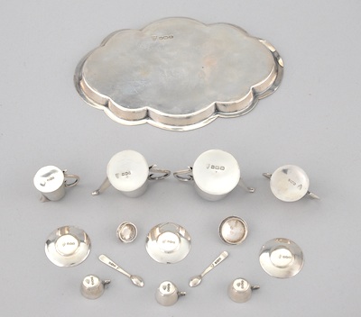 miniature sterling silver tea set