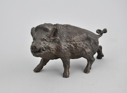 A Cast Bronze Boar