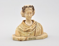 A Carved Marble and Alabaster Bust of "Saffo"