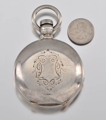 Coin silver pocket on sale watch