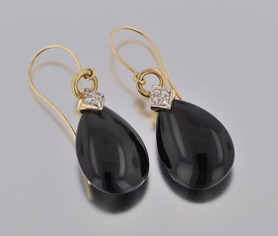 onyx and diamond earrings