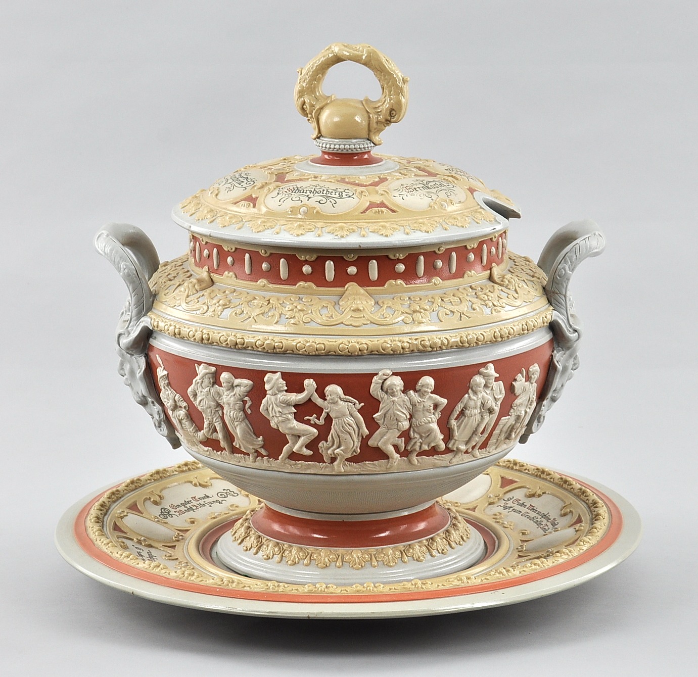 A Mettlach Tureen with Lid and Underplate, 03.04.10