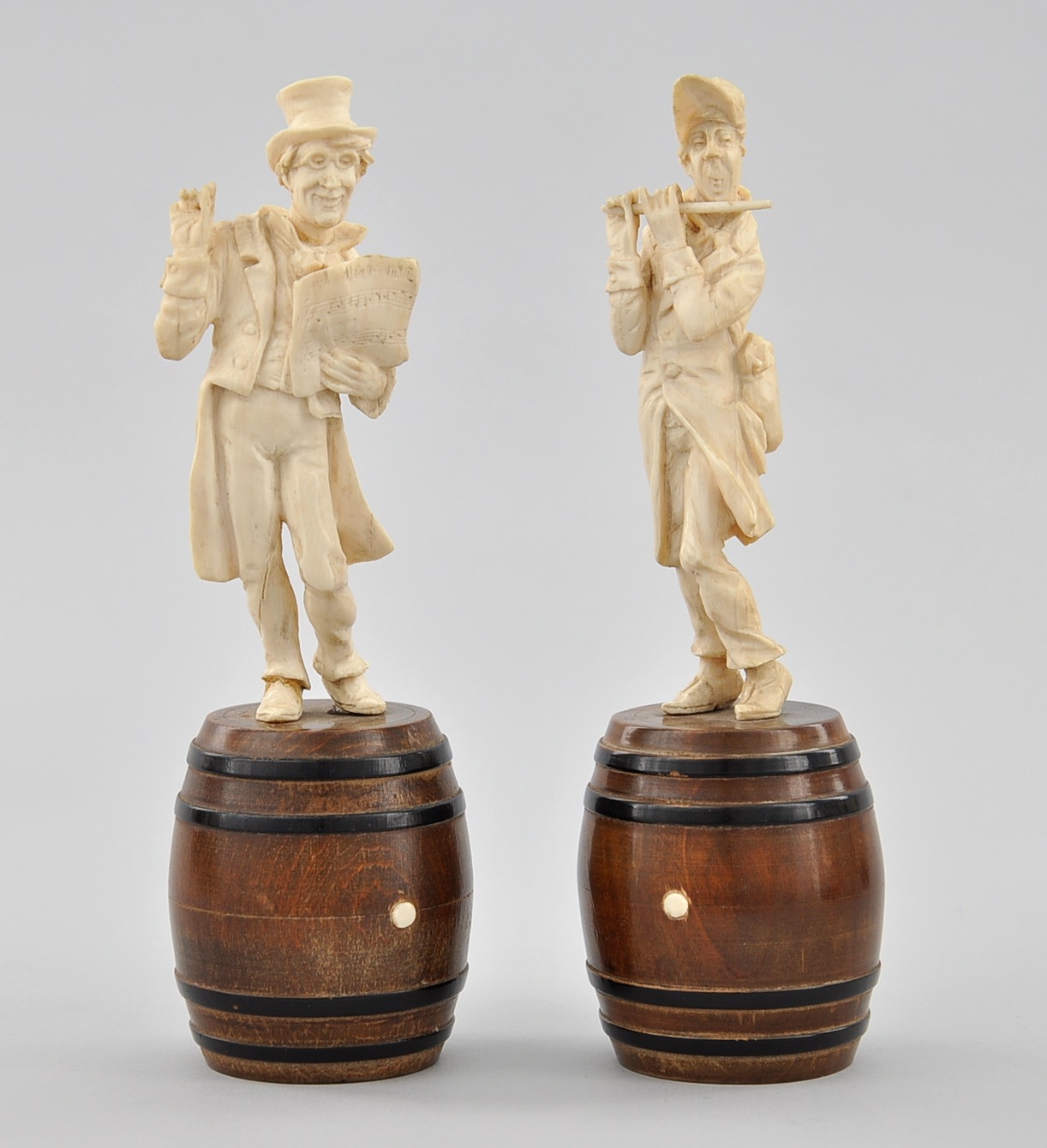 Continental Carved Ivory Musicians, 19th Century, 03.04.10