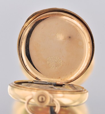 A Tri-Color Gold and Diamond Pocket Watch by Elgin, 05.21.10, Sold: $690