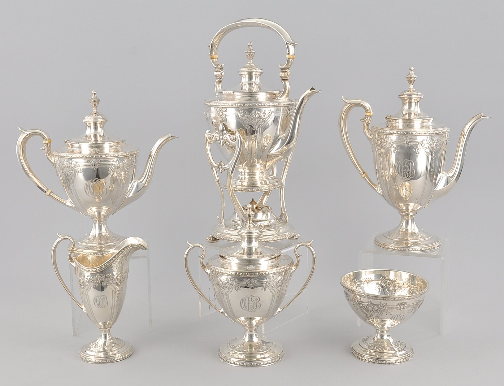 Six-Piece Wilcox & Wagoner Sterling Silver Coffee and Tea Service in ...