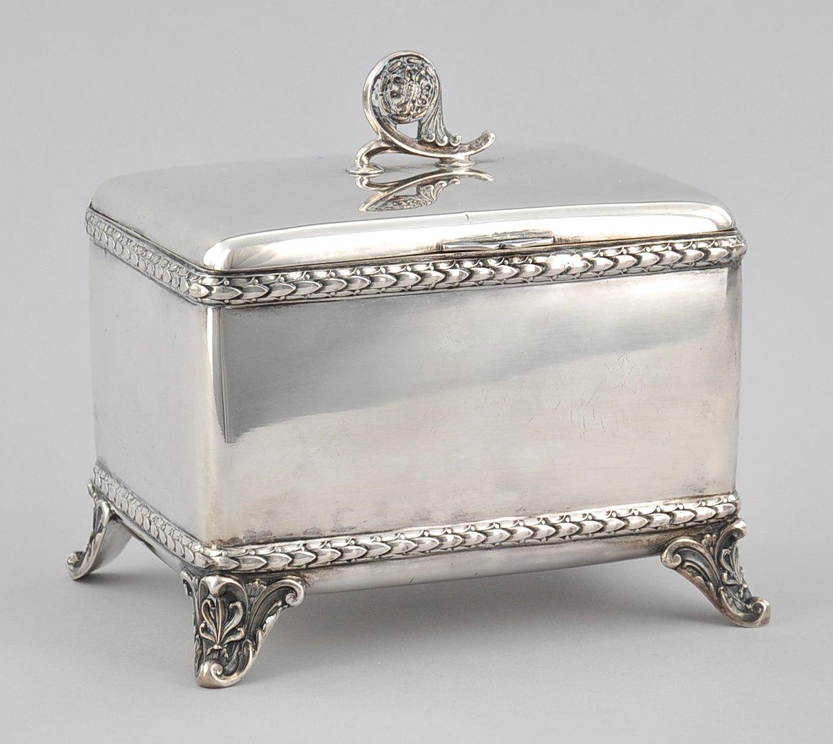silver tea box