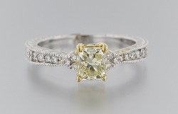 Light yellow diamond engagement rings