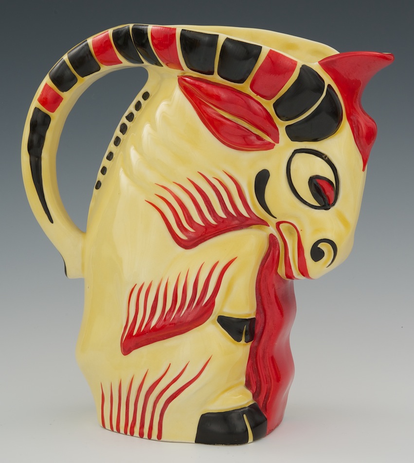A Glazed Pottery Ram Pitcher by Erphilla Pottery , 11.20.10