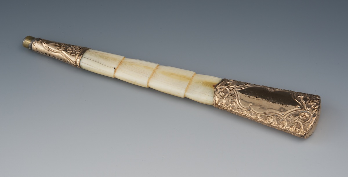A Victorian Gold Filled and Bone/Ivory Parasol Handle, 11.19.10