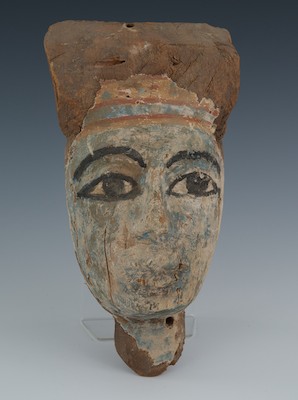 An Ancient Egyptian Carved Funerary Mask, Late Dynastic Period