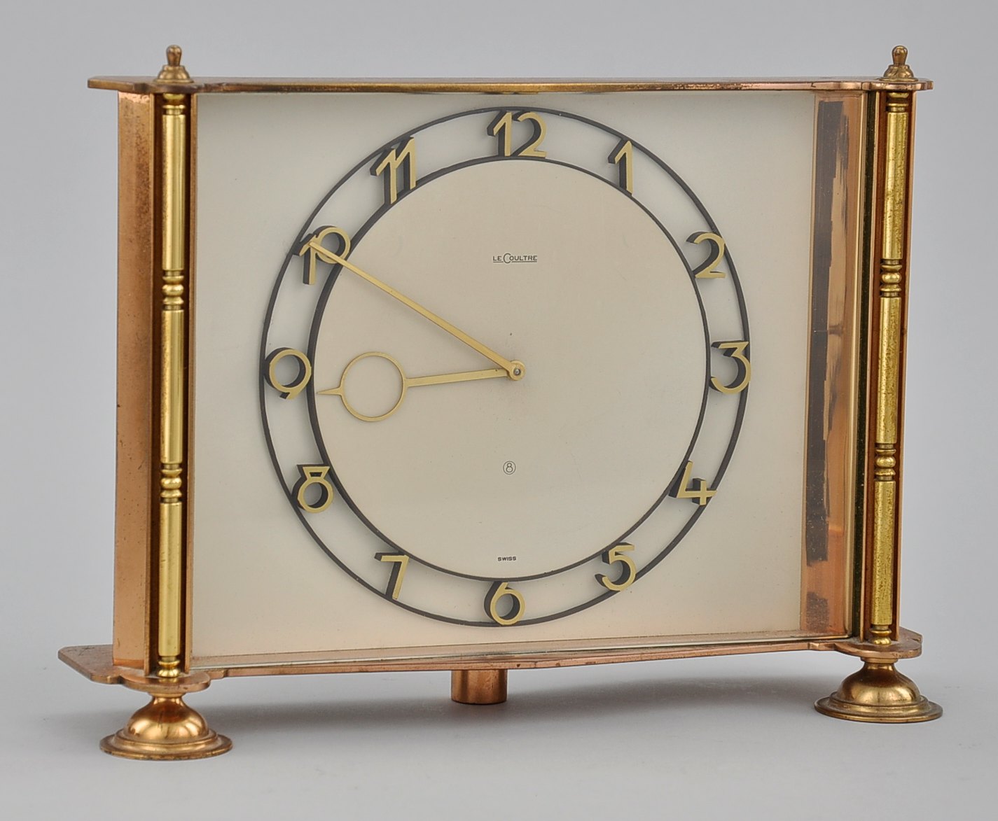 A Jaeger LeCoultre Eight Day Desk Clock, ca. 1960's , 09.25.10, Sold 253