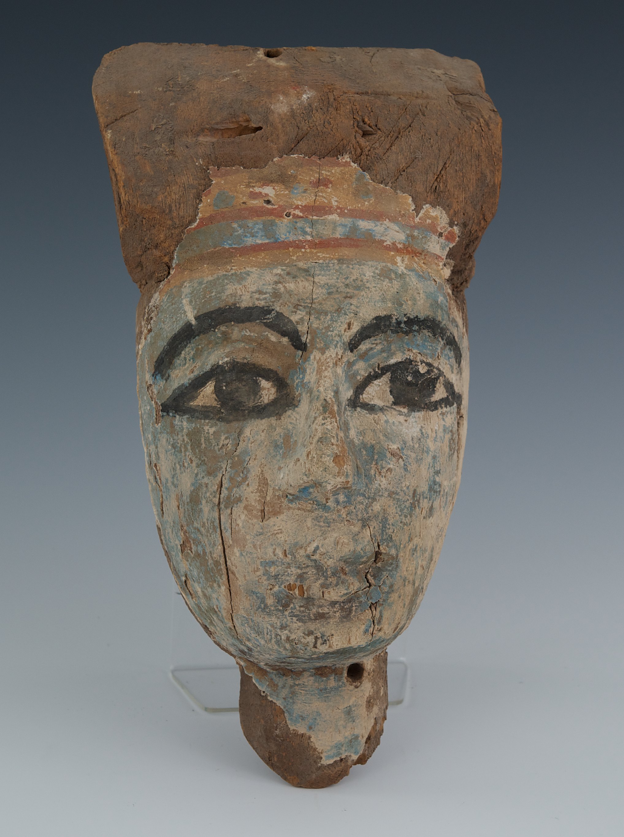 An Ancient Egyptian Carved Funerary Mask, Late Dynastic Period 