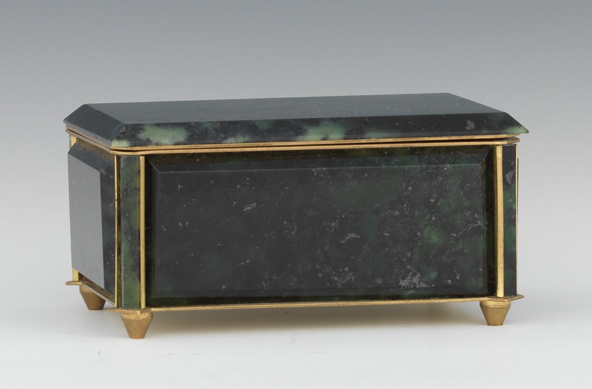 Moss Agate Box with Brass Mounts, 12.15.11, Sold 379.5