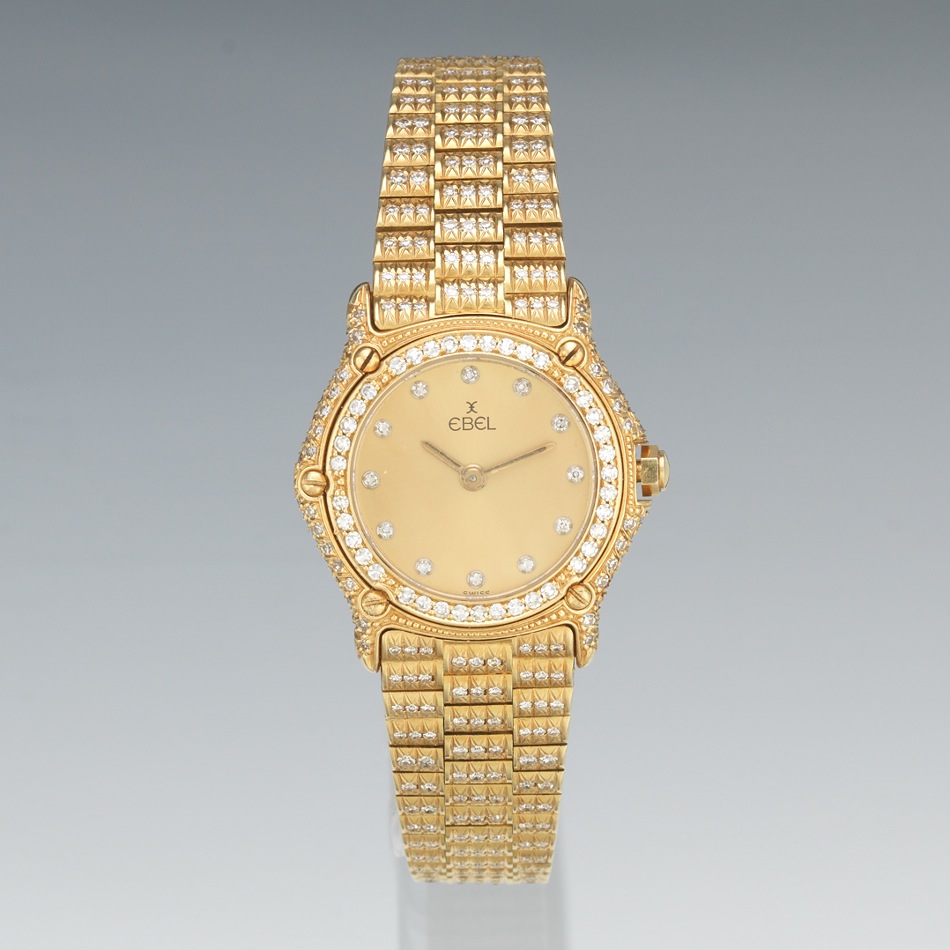 ebel gold diamond watch