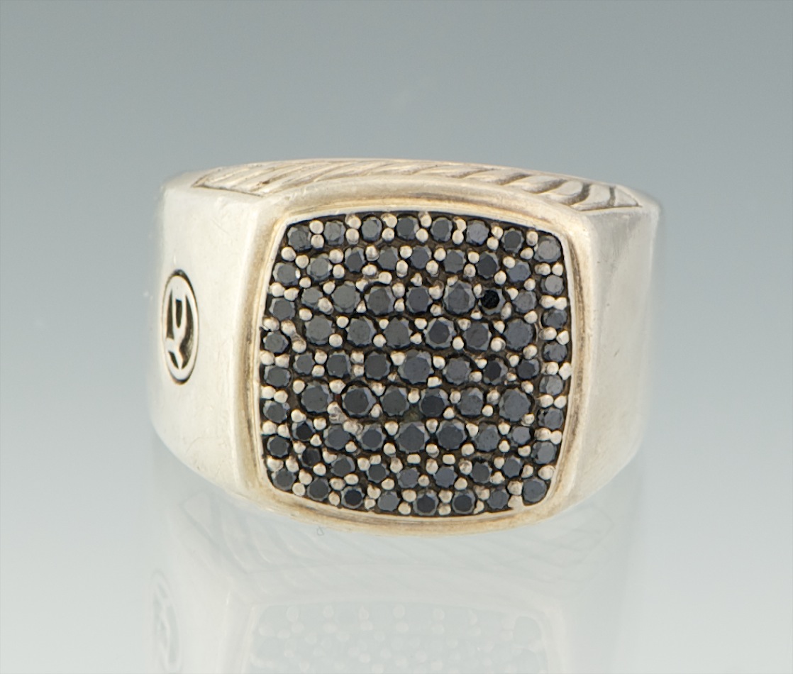 A David Yurman Black Diamond Sterling Silver Ring , 12.16.11