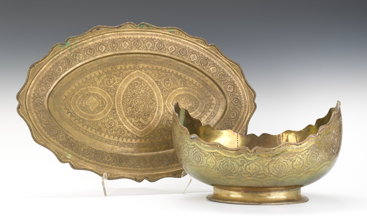 A Persian Brass Boat Shaped Tureen with Liner, 12.15.11