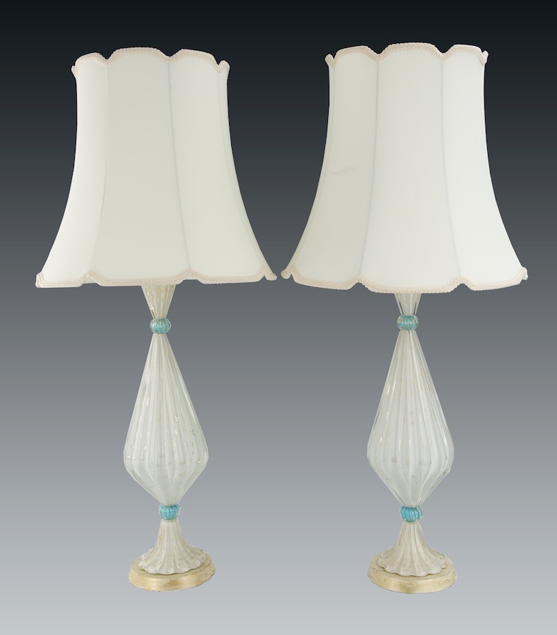 A Pair of Vintage Glass Lamps , 01.29.11, Sold 1219