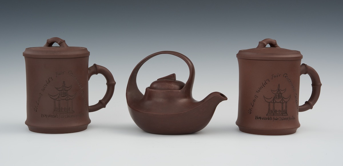 Two Yixing Tea Cups Made For St. Louis World Exhibition and Yixing