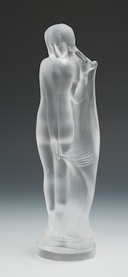A Sevres Art Deco Style Crystal Figurine of Nude 
