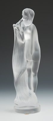 A Sevres Art Deco Style Crystal Figurine of Nude 