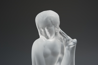 A Sevres Art Deco Style Crystal Figurine of Nude 