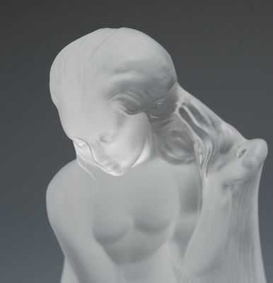 A Sevres Art Deco Style Crystal Figurine of Nude 